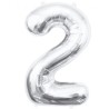 Balon foliowy srebrna "cyfra 2", 33,5"- 85 cm /1szt