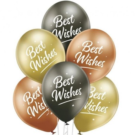Lateksowe Balony D11 Best Wishes - Najlepsze życzenia 12" - 30 cm., 6 szt.