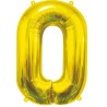 Balon foliowy złota "cyfra 0", 33,5"- 85 cm /1szt