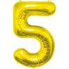 Balon foliowy złota "cyfra 5", 33,5"- 85 cm /1szt