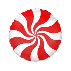 Foliowe Balony czerwone z nadrukiem Lizaka. 18"- 46 cm / 1 szt.