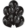Lateksowe czarne Balony D11 Dancing Skelet - Tańczące szkielety 6 szt. 12"- 30 cm.