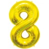 Balon foliowy złota "cyfra 8", 33,5"- 85 cm /1szt