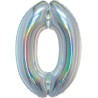 Balon foliowy srebra "cyfra 0", 30"- 76 cm /1szt