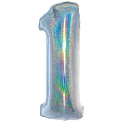 Balon foliowy srebra "cyfra...