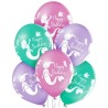 Lateksowe kolorowe Balony D11 Birthday Mermaid - Syrenka, 6 szt. 12"- 30 cm.