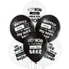 Lateksowe czarne i białe Balony D11 Best Wife Ever 6 szt. 12"- 30 cm., 6 szt.