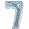Balon foliowy srebra "cyfra 7", 30"- 76 cm /1szt