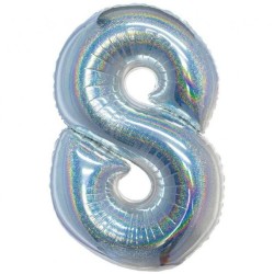 Balon foliowy srebra "cyfra...