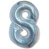 Balon foliowy srebra "cyfra 8", 30"- 76 cm /1szt