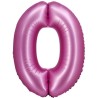 Balon foliowy różowa Cyfra 0, 30" - 76 cm / 1 szt
