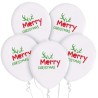 Lateksowe Balony Merry Christmas (z rogami), 12" - 30 cm./ 5 szt.