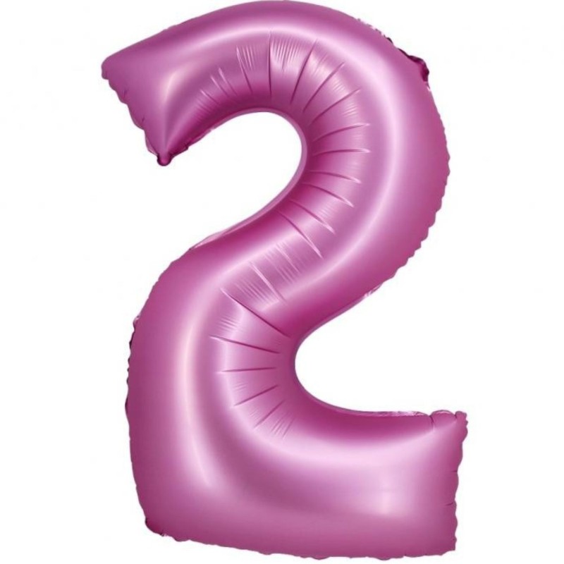 Balon foliowy różowa Cyfra 2, 30" - 76 cm / 1 szt