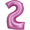 Balon foliowy różowa Cyfra 2, 30" - 76 cm / 1 szt