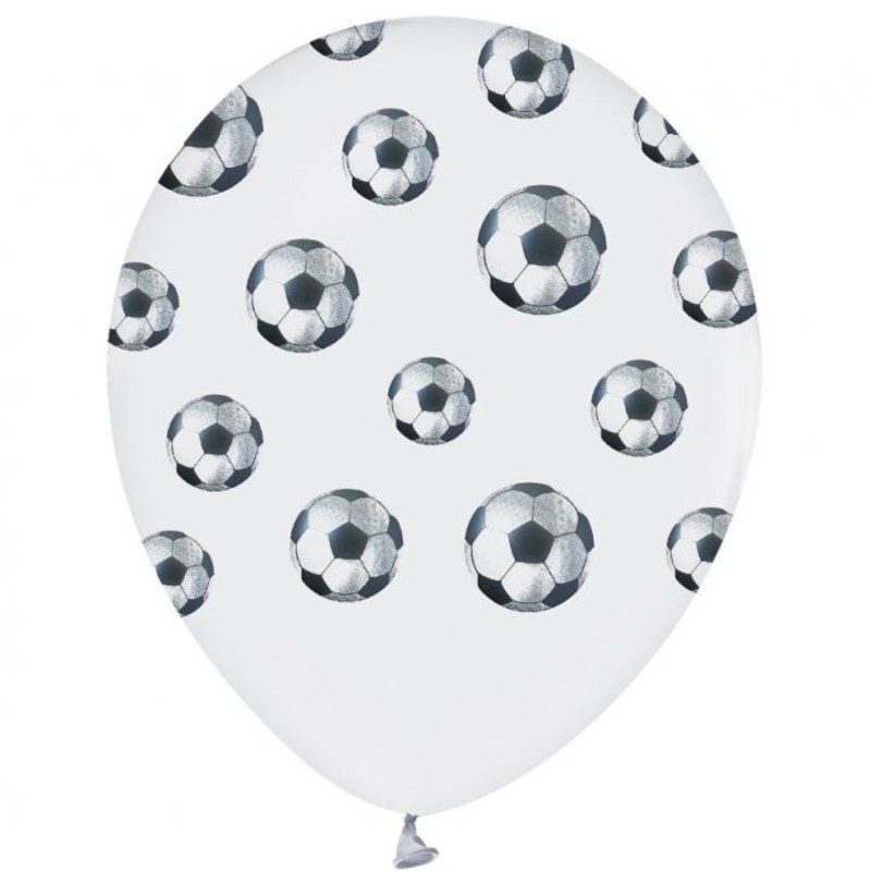 Lateksowe białe Balony Piłki Nożne, 12" - 30 cm./ 5 szt.