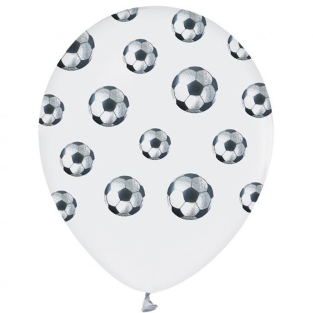 Lateksowe białe Balony Piłki Nożne, 12" - 30 cm./ 5 szt.