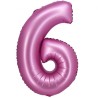 Balon foliowy różowa Cyfra 6, 30" - 76 cm / 1 szt