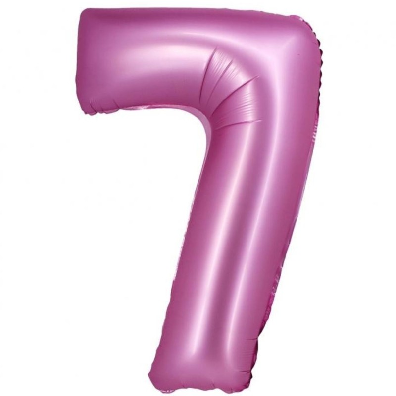 Balon foliowy różowa Cyfra 7, 30" - 76 cm / 1 szt