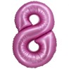 Balon foliowy różowa Cyfra 8, 30" - 76 cm / 1 szt