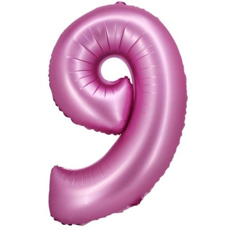 Balon foliowy różowa Cyfra 9, 30" - 76 cm / 1 szt