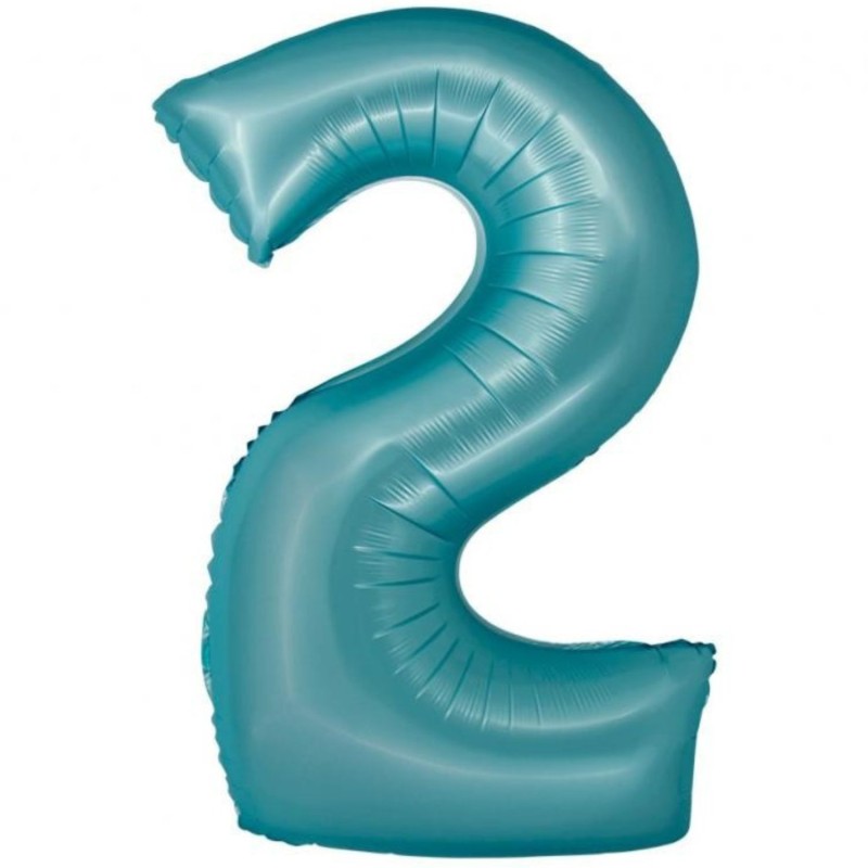 Balon foliowy niebieska Cyfra 2, 30" - 76 cm / 1 szt
