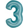 Balon foliowy niebieska Cyfra 3, 30" - 76 cm / 1 szt