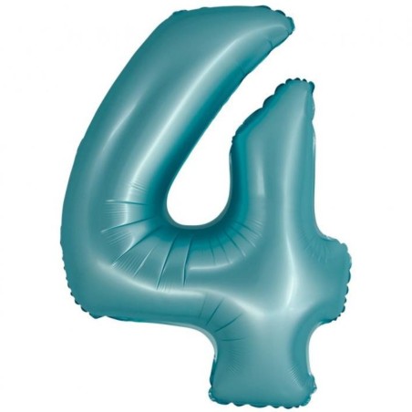 Balon foliowy niebieska Cyfra 4, 30" - 76 cm / 1 szt