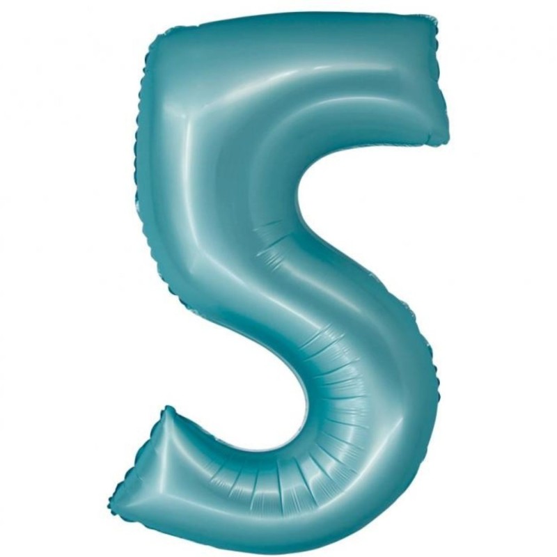 Balon foliowy niebieska Cyfra 5, 30" - 76 cm / 1 szt