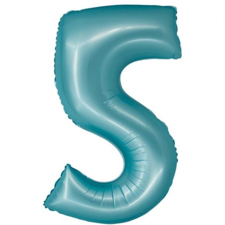 Balon foliowy niebieska Cyfra 5, 30" - 76 cm / 1 szt