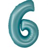 Balon foliowy niebieska Cyfra 6, 30" - 76 cm / 1 szt