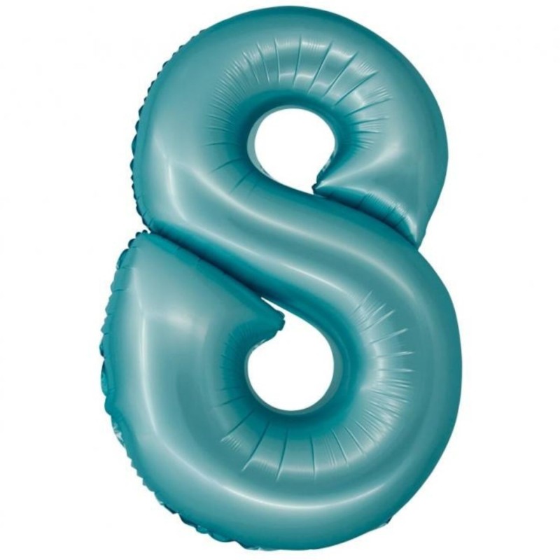 Balon foliowy niebieska Cyfra 8, 30" - 76 cm / 1 szt