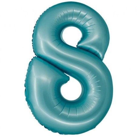 Balon foliowy niebieska Cyfra 8, 30" - 76 cm / 1 szt