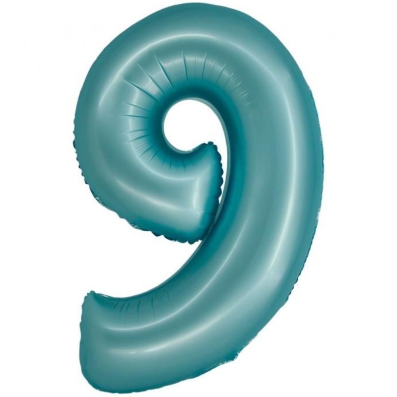 Balon foliowy niebieska Cyfra 9, 30" - 76 cm / 1 szt