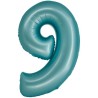 Balon foliowy niebieska Cyfra 9, 30" - 76 cm / 1 szt