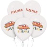 Lateksowe białe Balony Fireman, 12" - 30 cm./ 5 szt.