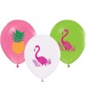 Lateksowe kolorowe Balony Flamingi i Ananasy, 12" - 30 cm./ 5 szt.