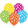 Lateksowe kolorowe Balony Groszki, 12" - 30 cm./ 5 szt.