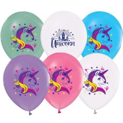 Lateksowe kolorowe Balony Jednorożce, 12" - 30 cm./ 5 szt.
