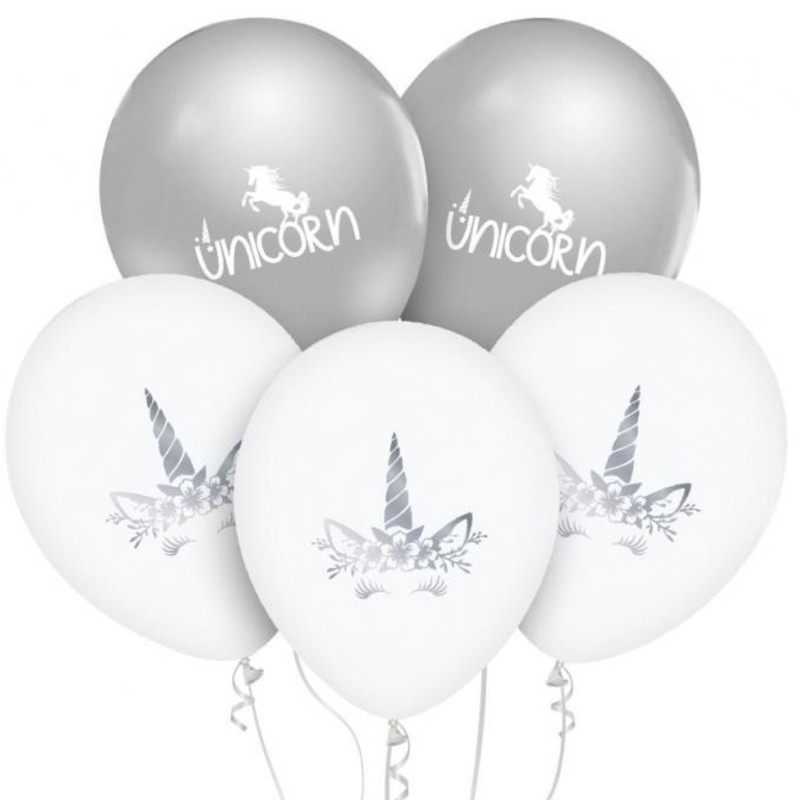 Lateksowe Balony Jednorożec, 12" - 30 cm./ 5 szt.