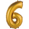 Balon foliowy złota "cyfra 6", 14"- 35 cm /1szt