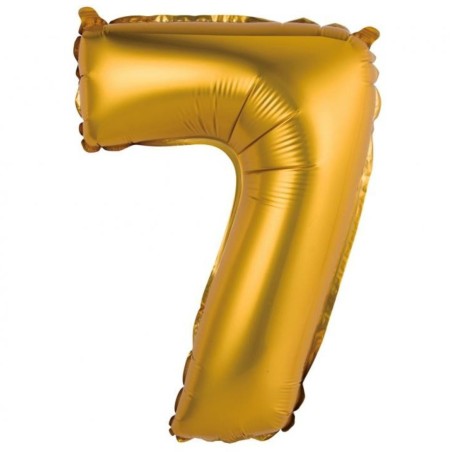 Balon foliowy złota "cyfra 7", 14"- 35 cm /1szt