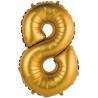 Balon foliowy złota "cyfra 8", 14"- 35 cm /1szt
