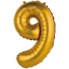 Balon foliowy złota "cyfra 9", 14"- 35 cm /1szt