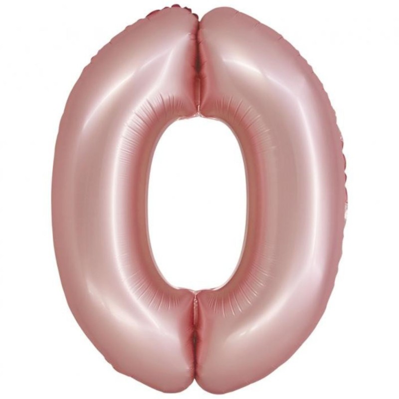 Balon foliowy różowa "cyfra 0", 30"- 76 cm /1szt