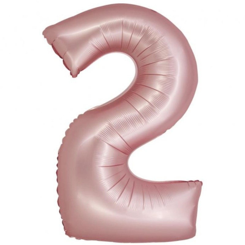 Balon foliowy różowa "cyfra 2", 30"- 76 cm /1szt