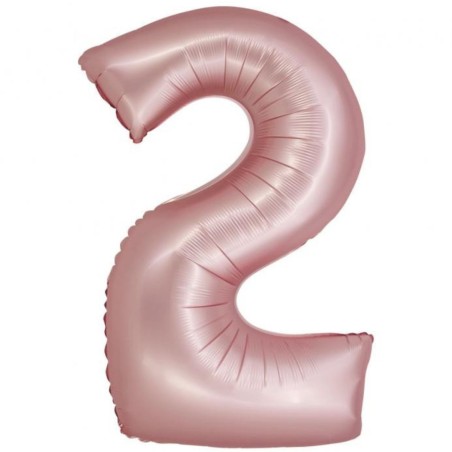 Balon foliowy różowa "cyfra 2", 30"- 76 cm /1szt