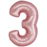 Balon foliowy różowa "cyfra 3", 30"- 76 cm /1szt