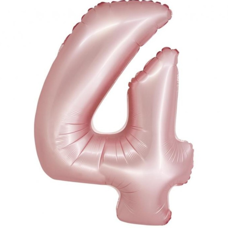 Balon foliowy różowa "cyfra 4", 30"- 76 cm /1szt
