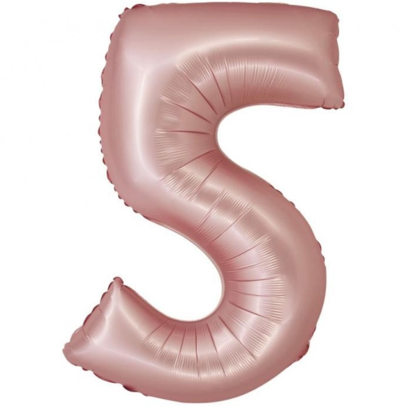 Balon foliowy różowa "cyfra 5", 30"- 76 cm /1szt