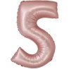 Balon foliowy różowa "cyfra 5", 30"- 76 cm /1szt